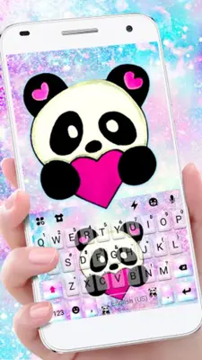 Galaxy Heart Panda Theme android App screenshot 1